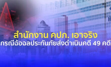 สำนักงาน คปภ. เอาจริงกรณีฉ้อฉลประกันภัยส่งดำเนินคดี 49 คดี พร้อมเร่งเพิ่มประสิทธิภาพการป้องกันและปราบปรามการฉ้อฉลประกันภัยด้วยระบบปัญญาประดิษฐ์ AI