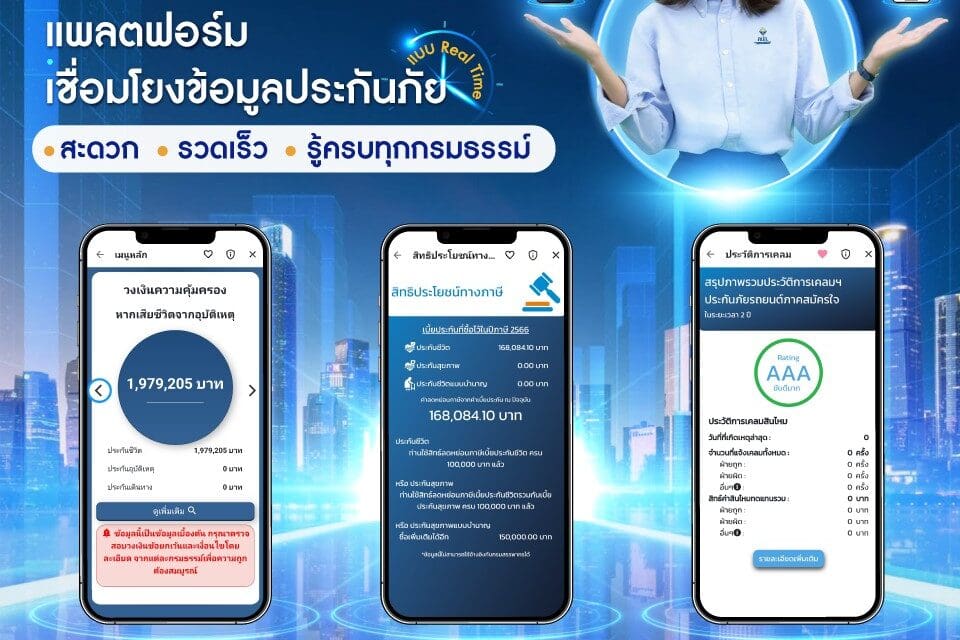OIC Gateway เชื่อมโยงข้อมูลประกันภัย เพิ่มบริการ 3 ฟีเจอร์ใหม่ ประชาชน สะดวก รวดเร็ว รู้ครบทุกกรมธรรม์ เพื่อชีวิตที่ง่ายขึ้นกว่าเดิม