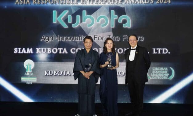 สยามคูโบต้า คว้า 2 รางวัลระดับเอเชีย  จากเวที Asia Responsible Enterprise Awards (AREA) 2024  เน้นการพัฒนายั่งยืน ในสาขา Social Empowerment และ Circular Economy Leadership
