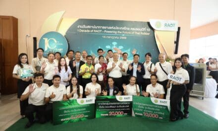 การยางแห่งประเทศไทย (กยท.) ฉลองครบรอบ 1 ทศวรรษ โชว์ภารกิจ-ผลงานเด่นในรอบ 10 ปี  ตอกย้ำความพร้อมเป็นองค์กรหลักบริหารระบบยางพารา พร้อมเปิดตัวสัญลักษณ์“RAOT”สร้างเอกลักษณ์- ความเชื่อมั่นในคุณภาพผลิตภัณฑ์ยางไทยให้เป็นที่จดจำในตลาดโลก