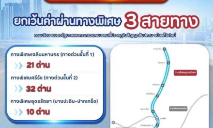 กทพ. ยกเว้นค่าผ่านทางพิเศษ 3 สายทาง วันที่ 13 ตุลาคม 2569 เนื่องในวันหยุดราชการประจำปี