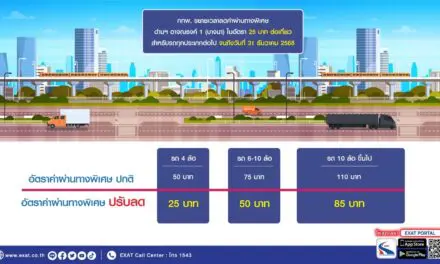 กทพ. ขยายระยะเวลาการให้ส่วนลดค่าผ่านทางพิเศษของทางพิเศษเฉลิมมหานคร  ที่ด่านเก็บค่าผ่านทางพิเศษอาจณรงค์ 1 (บางนา) ในอัตรา 25 บาทต่อเที่ยว   สำหรับรถทุกประเภทต่อไปอีก จนถึงวันที่ 31 ธันวาคม 2568