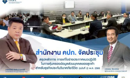 สำนักงาน คปภ. จัดประชุมสรุปหลักการ การแก้ไขร่างประกาศแนวปฏิบัติในการคุ้มครองข้อมูลส่วนบุคคลของลูกค้าสำหรับธุรกิจประกันวินาศภัย/ชีวิต (ฉบับที่ 2) พ.ศ. 2568