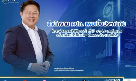 สำนักงาน คปภ. เผยเบี้ยประกันภัยที่ขายผ่านนายหน้านิติบุคคลปี 2567 ทะลุ 4.4 แสนล้านบาท  พร้อมเดินหน้ากำกับเข้ม – คุ้มครองผู้เอาประกันภัย
