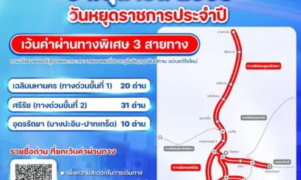 3 มิถุนายน 2568 กทพ. ยกเว้นค่าผ่านทางพิเศษ 3 สายทาง
