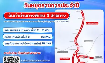 ทางพิเศษ ฟรี! 3 สาย วันที่12 สิงหาคม 2568