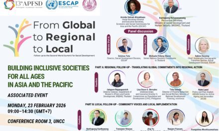 ไทยเตรียมจัดเวทีคู่ขนาน APFSD 2026 ณ UN กรุงเทพฯ ขับเคลื่อน “สังคมทุกช่วงวัย” เชื่อมพันธกรณีโลกสู่การปฏิบัติจริงในภูมิภาค